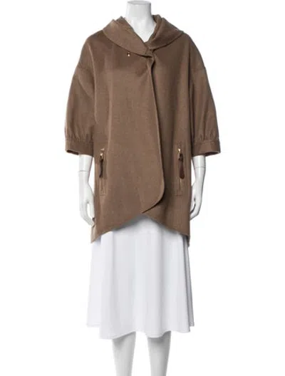 Pre-owned Per Se Wool Coat In Brown