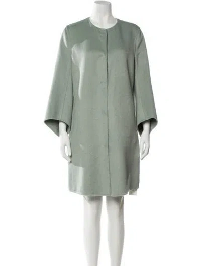 Pre-owned Per Se Wool Coat In Green