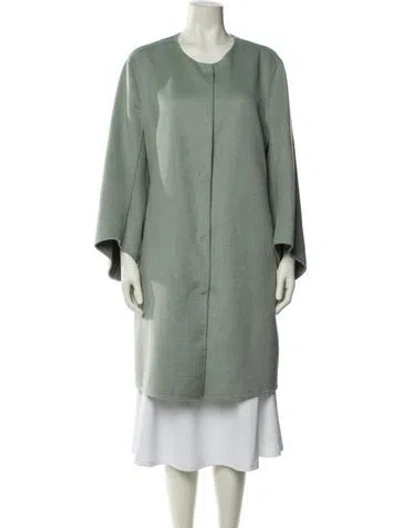 Pre-owned Per Se Wool Coat In Green