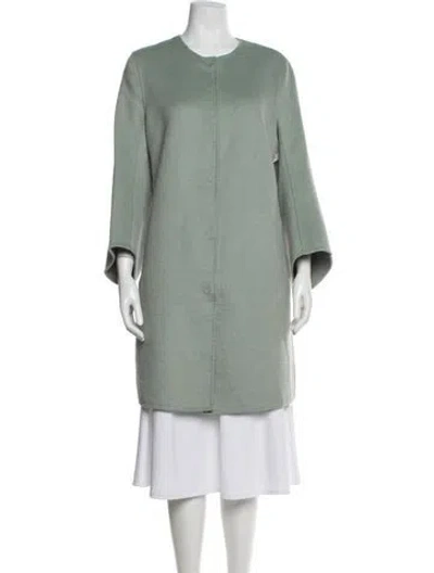 Pre-owned Per Se Wool Coat In Green