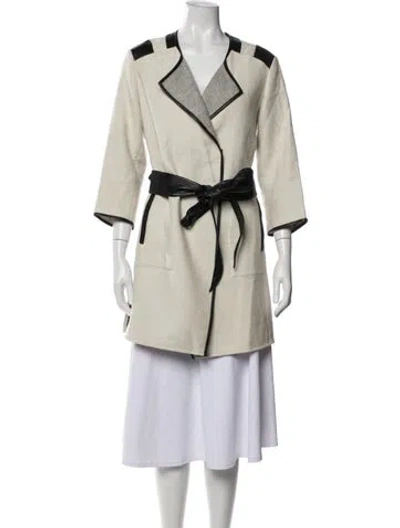 Pre-owned Per Se Wool Coat In Neutrals
