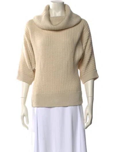 Pre-owned Per Se Wool Cowl Neck Sweater In Neutral