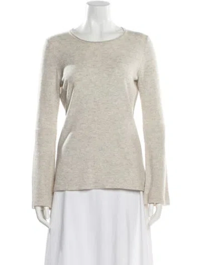 Pre-owned Per Se Wool Crew Neck Sweater In Neutral