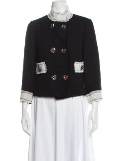 Pre-owned Per Se Wool Jacket In Black