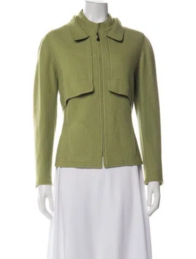 Pre-owned Per Se Wool Jacket In Green