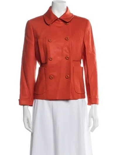 Pre-owned Per Se Wool Jacket In Orange
