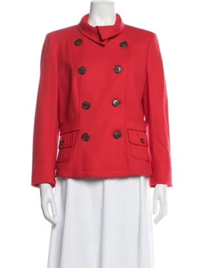 Pre-owned Per Se Wool Jacket In Red