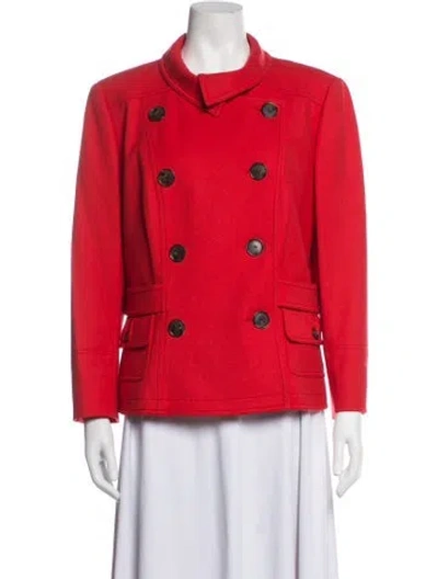 Pre-owned Per Se Wool Jacket In Red