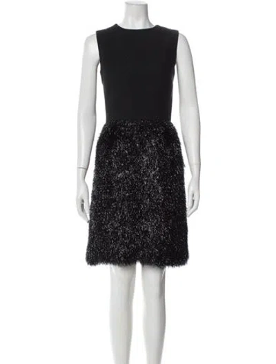 Pre-owned Per Se Wool Knee-length Dress In Black
