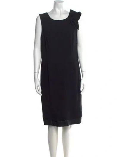 Pre-owned Per Se Wool Knee-length Dress In Black