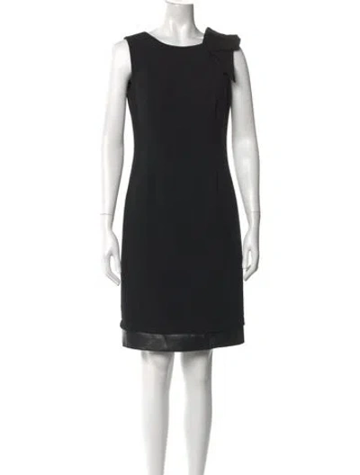 Pre-owned Per Se Wool Knee-length Dress In Black