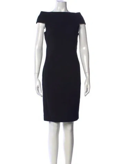 Pre-owned Per Se Wool Knee-length Dress In Black