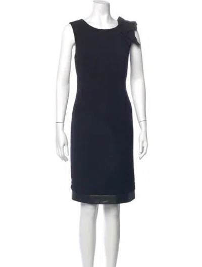 Pre-owned Per Se Wool Knee-length Dress In Blue
