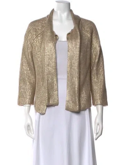 Pre-owned Per Se Wool Open Front Sweater