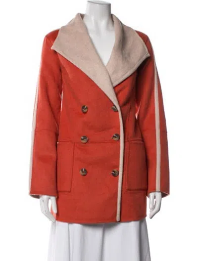 Pre-owned Per Se Wool Peacoat W/ Tags In Orange