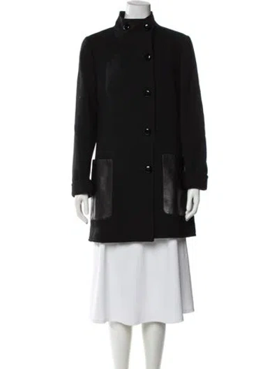 Pre-owned Per Se Wool Utility Jacket In Black