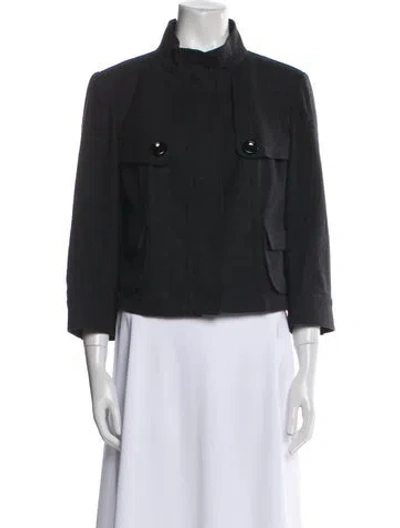 Pre-owned Per Se Wool Utility Jacket In Black