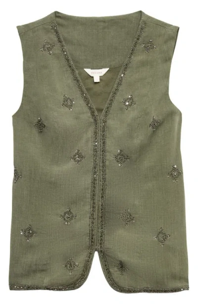 Per Una By M&s Embellished Vest In Hunter Green