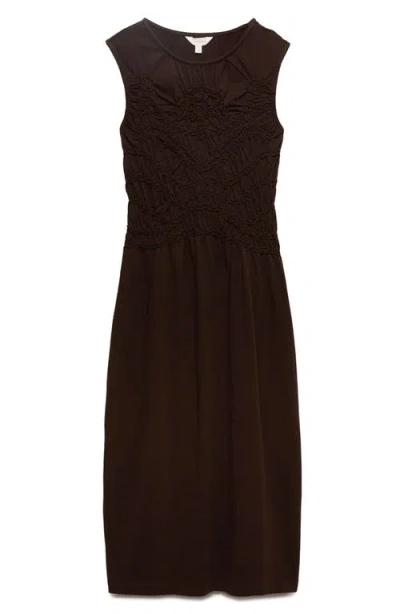 Per Una By M&s Embroidered Detail Cotton Jersey Dress In Black