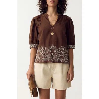 Per Una By M&s Embroidered Popover Top In Multi