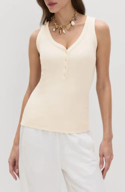 Per Una By M&s Henley Sleeveless Top In Ecru