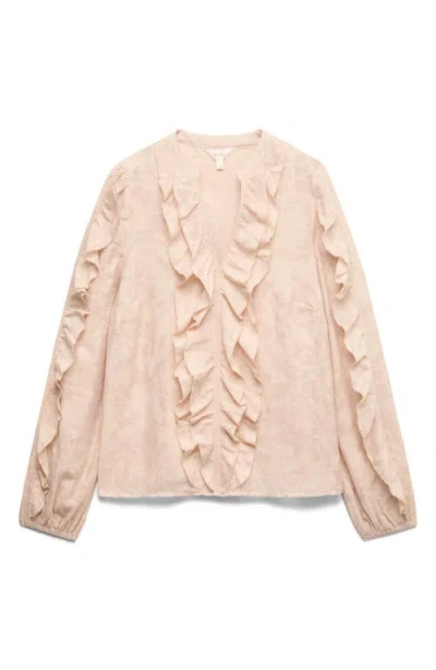 Per Una By M&s Jacquard Frill Blouse In Pink