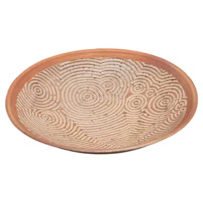 Pre-owned Per Weiss Danish Stoneware Dish With Relief Decoration In Sand