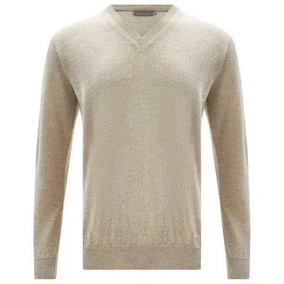 Peraluna Men's Brown Basic Crew Neck Knitwear Pullover - Beige