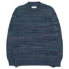 Peraluna Green / Blue Dieter Knit O-neck Pure Organic Cotton Men's Knit Jumper In Green/blue
