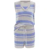 Peraluna Laura Knitted Top & Shorts Matching Set In Stone / Lilac In Purple