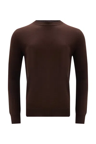 Peraluna Men's Basic Crew Neck Knitwear Pullover - Brown