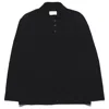 Peraluna Men's Blue Kier Knitted Polo - Black Lambswool Blend In Blue