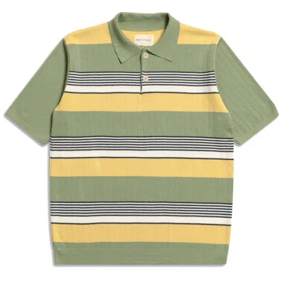 Peraluna Men's Leroy Polo - Gatto Stripe In Green