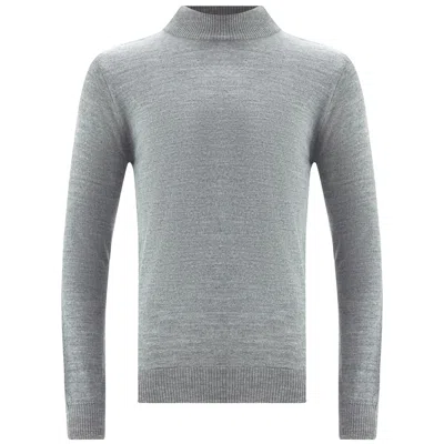Peraluna Men's Mock Neck Basic Knitwear Pullover - Grey