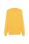 Peraluna Men's Yellow / Orange Zacha V-neck Waffle Knit Pullover In Yellow In Yellow/orange