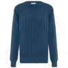 Peraluna Men's Zacha O-neck Waffle Knit Pullover In Blue In Blue