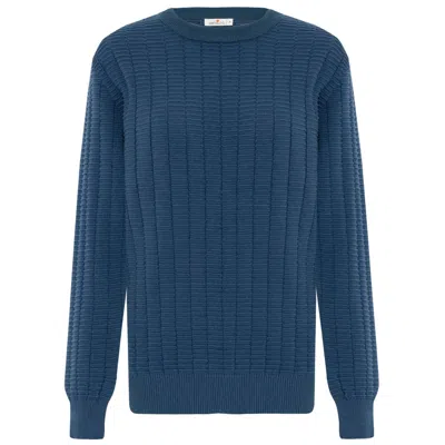 Peraluna Men's Zacha O-neck Waffle Knit Pullover In Blue