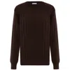 Peraluna Men's Zacha O-neck Waffle Knit Pullover In Brown In Brown