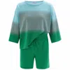 PERALUNA SIRI KNITTED BLOUSE & SHORTS MATCHING SET IN NILE GREEN