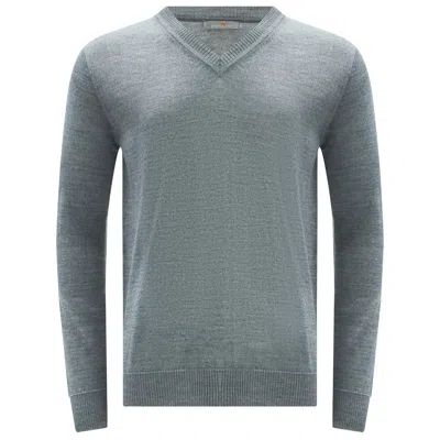 Peraluna V Neck Basic Knitwear Men's Pullover - Grey