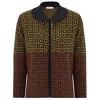 Peraluna Women's 3/4 Sleeve Geometric Jacquard Patterned Knitwear Jacket - Multicolour