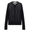 Peraluna Women's Addison Openwork Knit Cardigan In Black