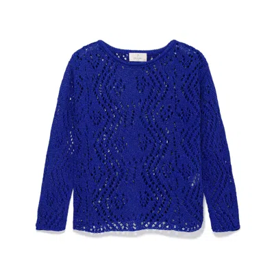 Peraluna Women's Amy Top Openwork Glittery Blouse In Royal Blue