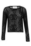 Peraluna Women's Amy Top Openwork Knitted Blouse In Black In Black