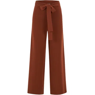 Peraluna Women's Bell Bottom Knit Trousers - Brown