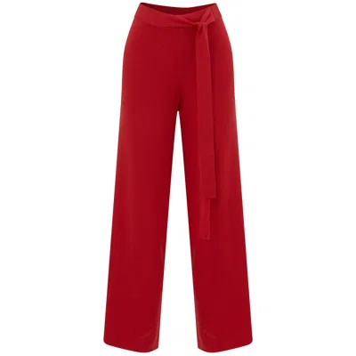 Peraluna Women's Bell Bottom Knit Trousers - Red