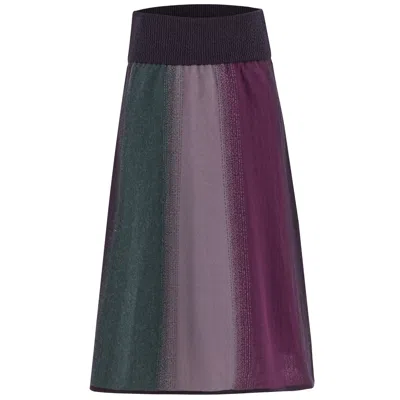 Peraluna Women's Below Knee Knitwear Flare Skirt - Multicolor