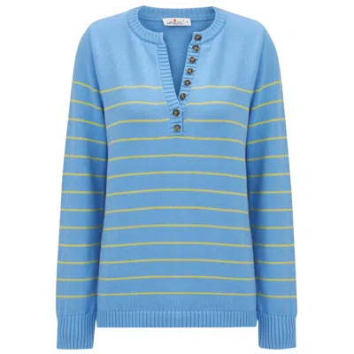 Peraluna Women's Beluga Seasonal Striped Knit Pullover Blue - Multicolour