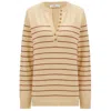Peraluna Women's Beluga Seasonal Striped Knit Pullover Dark Creme/cinnamon - Multicolour