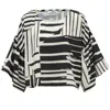 Peraluna Women's Black / White Hanita Geometric Pattern Blouse In Black And Ecru In Black/white